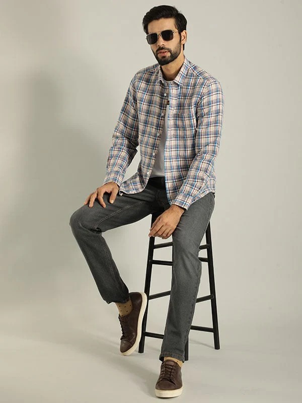 Indian Terrain Men Checkered Multicolor Shirt
